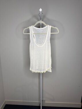 10 Crosby Derek Lam Cream Pom-Pom Trim Tank